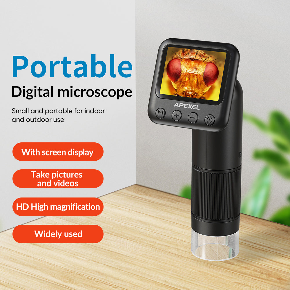 APEXEL MS008 Handheld Portable Digital Microscope Electronic Magnifier Camera with HD 2-Inch Screen APEXEL MS008 Handheld Portable Digital Microscope Electronic Magnifier Camera with HD 2-Inch Screen